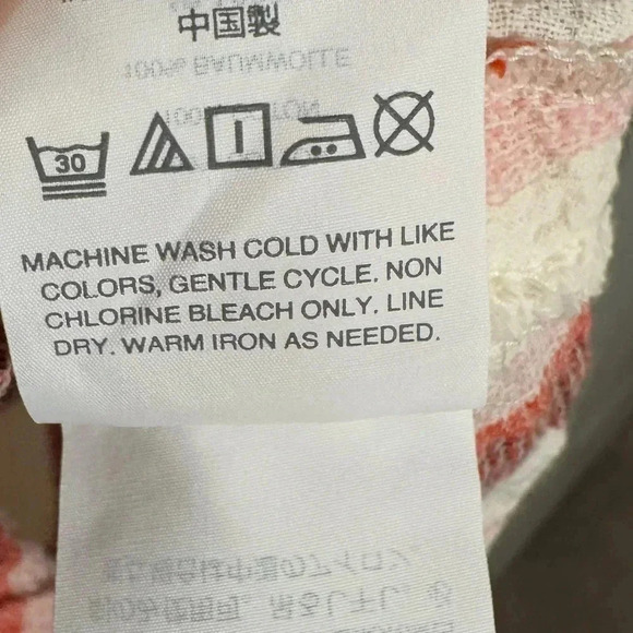 Madewell Pink Red Valentine Albee Striped Central Button Down Short Sleeve Shirt - Picture 7 of 12